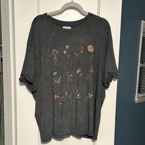 Floral Gray Women's Top